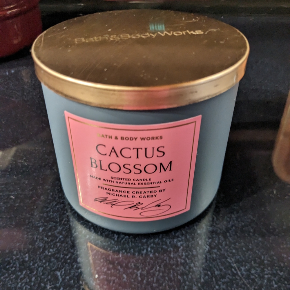 Bath & Body Works Cactus Blossom Candle 3 Wick 14.5 oz Citrus Vanilla Coconut